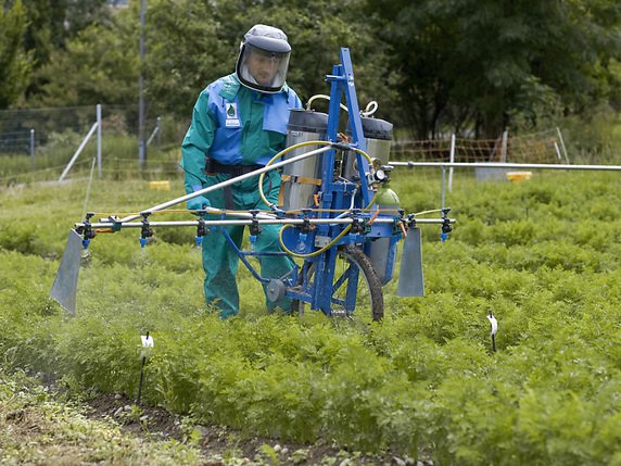 La Suisse utilise trop de pesticides par rapport aux besoins réels. Entre 85% et 90% de ces substances sont utilisées pour l'agriculture (archives). © KEYSTONE/GAETAN BALLY