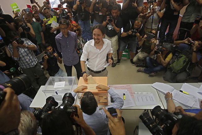 Le chef de Podemos Pablo Iglesias. © KEYSTONE/AP/FRANCISCO SECO