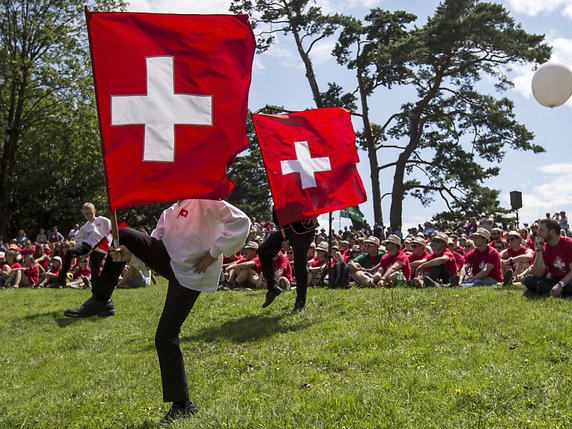 La nouvelle strophe de l'hymne national, en quatre langues, résonnera sur la prairie du Grütli (archives). © KEYSTONE/ALEXANDRA WEY