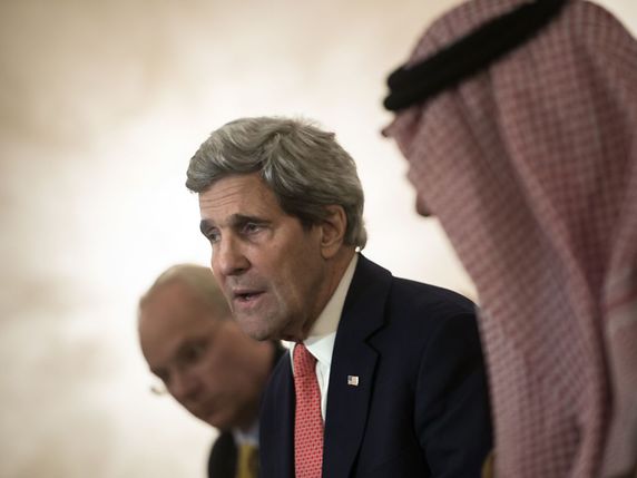 John Kerry a rencontré de nombreux interlocuteurs en deux jours à Ryad (archives). © KEYSTONE/AP POOL AFP/BRENDAN SMIALOWSKI