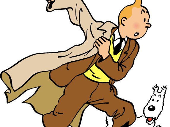 Les scènes représentent Tintin et Milou, seuls, ou accompagnés des Dupondt ou du Capitaine Haddock (archives). © KEYSTONE/AP HERGE/MOULINSART 2004