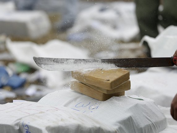 La cocaïne trouvée dans un entrepôt de RUAG provenait du Chili et était pure à 80% (photo symbolique). © KEYSTONE/AP/ARNULFO FRANCO