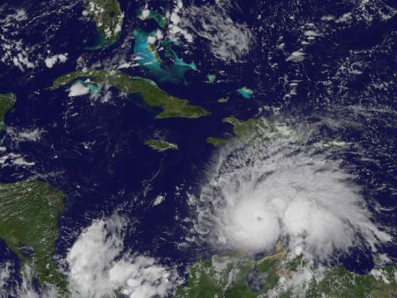 La progression de l'ouragan oblige les habitants des pays concernés à la plus grande prudence © KEYSTONE/EPA NASA/NASA / NOAA GOES PROJECT / HANDOUT