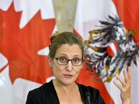 La ministre canadienne du Commerce, Chrystia Freeland , estime que pour sauver le Ceta la balle est dans le camp européen (archives). © KEYSTONE/APA/HERBERT NEUBAUER