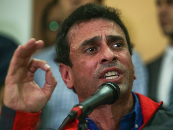 Henrique Capriles, farouche opposant à Nicolas Maduro, dénonce un coup d'Etat au Venezuela (archives). © KEYSTONE/EPA EFE/CRISTIAN HERNANDEZ