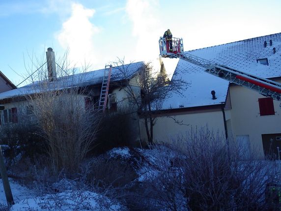 L'intervention des pompiers a été rapide. © Police cantonale fribourgeoise