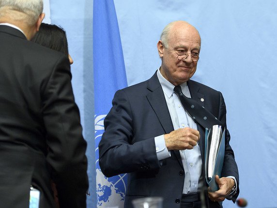 Staffan de Mistura ne s'attend pas à une percée immédiate lors des pourparlers de paix en Syrie qui reprennent jeudi à Genève. © KEYSTONE/MARTIAL TREZZINI