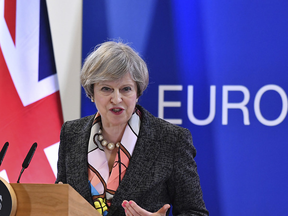 La Première ministre britannique Theresa May écrira à l'Union européenne le 29 mars pour formellement annoncer la volonté du Royaume-Uni de sortir de l'UE (archives). © KEYSTONE/AP/GEERT VANDEN WIJNGAERT