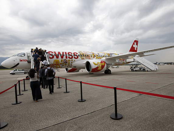 Le nouvel avion de Swiss a été inauguré mercredi 14 juin à Genève (archives). © KEYSTONE/SALVATORE DI NOLFI