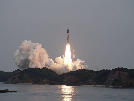 La fusée H-2A s'est élancée  de la base de Tanegashima dans le sud de l'archipel nippon. © KEYSTONE/EPA MHI/JAXA/MHI/JAXA HANDOUT