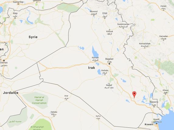 L'attaque s'est produite près de Nassiriya, dans le sud de l'Irak. © Google Maps