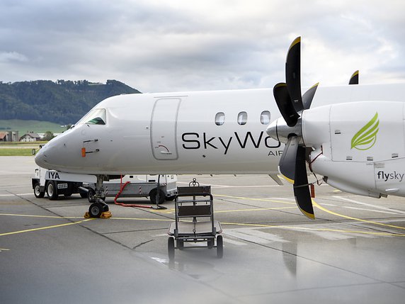 La débâcle de SkyWork entraîne des pertes d'emploi à l'aéroport de Berne-Belp. © KEYSTONE/ANTHONY ANEX