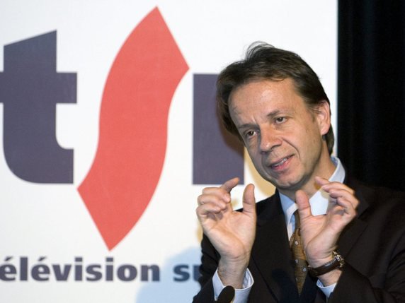 Gilles Marchand, le directeur de la SSR il y a dix ans, alors qu'il dirigeait ce qui était encore la Television suisse romande (TSR). © KEYSTONE/SALVATORE DI NOLFI