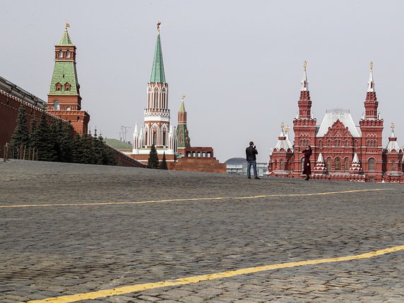 Les 12,5 millions d'habitants de Moscou sont confinés depuis lundi. © KEYSTONE/EPA/SERGEI ILNITSKY