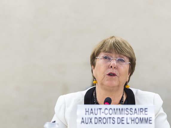 La Haute commissaire aux droits de l'homme Michelle Bachelet a déploré des discours de déni face à la pandémie aux Etats--Unis et dans d'autres pays (archives). © KEYSTONE/MARTIAL TREZZINI