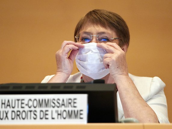 La Haute commissaire aux droits de l'homme Michelle Bachelet a déploré des discours de déni face à la pandémie aux Etats--Unis et dans d'autres pays. © KEYSTONE/DENIS BALIBOUSE