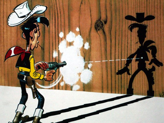 "Un cow-boy dans le coton" est le troisième épisode de Lucky Luke signé du scénariste Jul et du dessinateur Achdé (archives). © KEYSTONE/EHAPA VERLAG
