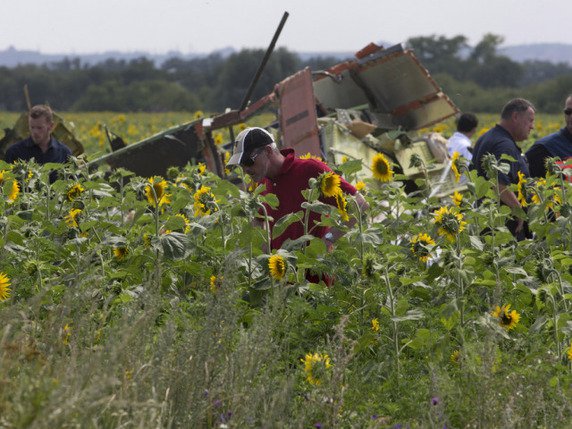 Site du crash du MH17, dans la région de Donetsk, le 25 juillet.