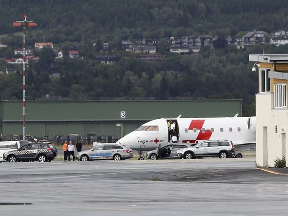 L'avion de la Rega, près de Trondheim (Norvège) mercredi.