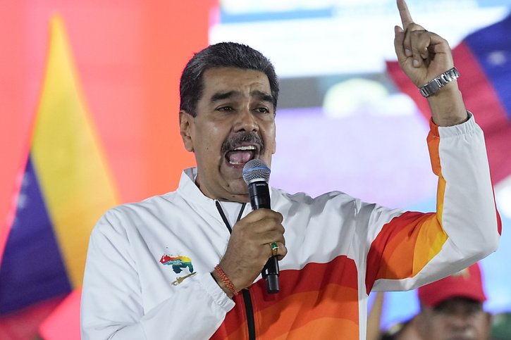 Nicolás Maduro a estimé que le Venezuela a réalisé les premiers pas d'une nouvelle étape historique dans la lutte pour "récupérer" l'Essequibo. © KEYSTONE/AP/Matias Delacroix