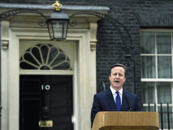 David Cameron devant le 10 Downing Street