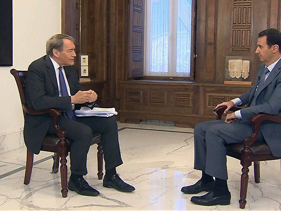Le président Bachar al-Assad interrogé par un journaliste de CBS