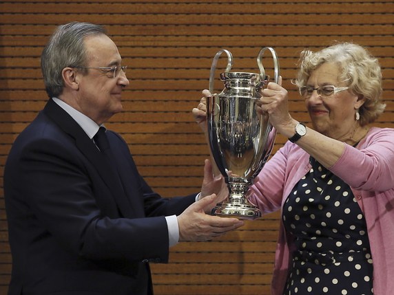 Florentino Pérez poursuivra sa tâche pendant quatre ans. © KEYSTONE/EPA EFE/FERNANDO ALVARADO