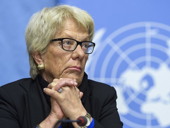 Carla del Ponte a été membre de la Commission d'enquête de l'ONU sur la Syrie à partir de 2012. Elle en a démissionné en août dernier en raison notamment de l'inaction du Conseil de sécurité de l'ONU. © KEYSTONE/MARTIAL TREZZINI