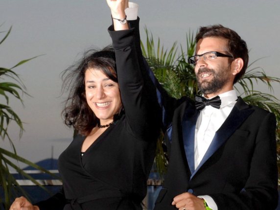 Marjane Satrapi (ici avec son co-réalisateur Vincent Paronnaud) avait remporté le prix du jury à Cannes en 2007 pour "Persepolis" (archives). © KEYSTONE/EPA/DANIEL DEME