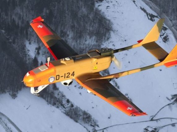 Le drone de type ADS-95 Ranger, l'un des quinze dont dispose l'armée suisse, est tombé dans une zone boisée et inhabitée. © Keystone