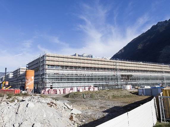 L'Hôpital Riviera-Chablais (HRC) à Rennaz (VD) doit ouvrir à la mi-2019 (archives novembre 2017). © KEYSTONE/CYRIL ZINGARO