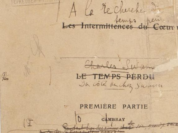 Première page du manuscrit autographe d’"A la recherche du temps perdu" de Marcel Proust, d'abord intitulé "Les Intermittences du Coeur". © Bodmer Lab/UNIGE