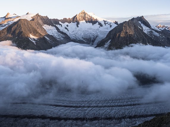 L'accident s'est produit à 3400 mètres d'altitude dans la région de l'Aletschhorn en Valais (archives). © KEYSTONE/DOMINIC STEINMANN