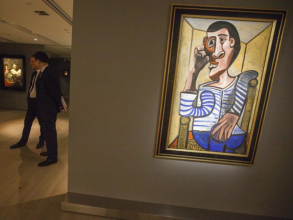 "Le Marin" est un autoportrait de Picasso de 1,29 m sur 80 cm (archives). © KEYSTONE/EPA/ALEX HOFFORD