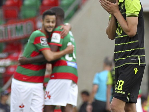 Bas Dost (à dr.), un des joueurs agressés. © KEYSTONE/EPA LUSA/HOMEM DE GOUVEIA