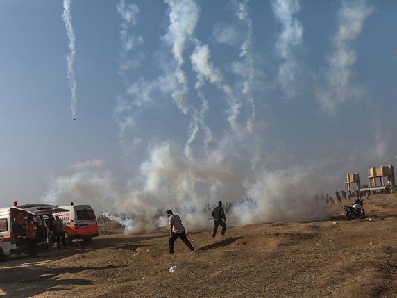 Le nombre de manifestants a considérablement diminué en bordure de la bande de Gaza (archives). © KEYSTONE/EPA/MOHAMMED SABER