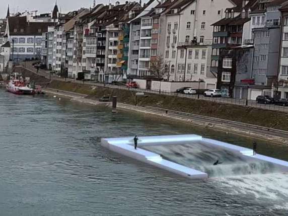 Les oppositions au projet de vague artificielle sur le Rhin émanent de riverains du quartier de St. Johann et d'associations. © Christian Müller, ZVG