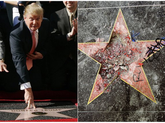 L'étoile de Donald Trump, inaugurée en 2007 quand le milliardaire était une star de la téléréalité, est devenue la cible de vandalisme depuis son entrée en politique (archives). © KEYSTONE/AP