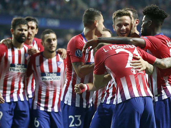 La joie des joueurs de l'Atletico Madrid © KEYSTONE/AP/MINDAUGAS KULBIS