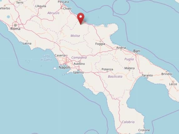 Deux secousses ont fait trembler jeudi soir le centre-est de l'Italie près de Montelcifone. © OpenStreetMap