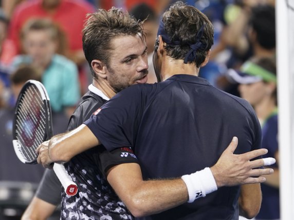 Federer a encore eu le dessus sur Wawrinka à Cincinnati. © KEYSTONE/AP/JOHN MINCHILLO