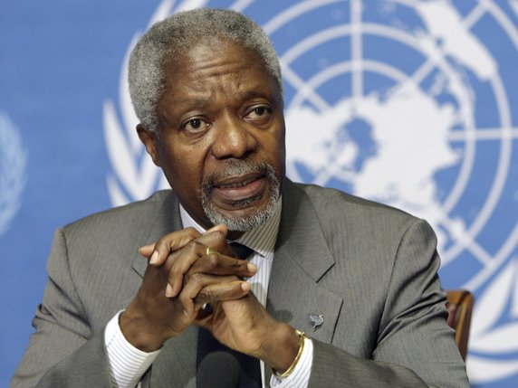 M. Annan est décédé "paisiblement après une courte maladie" (archives). © KEYSTONE/EPA KEYSTONE/MARTIAL TREZZINI