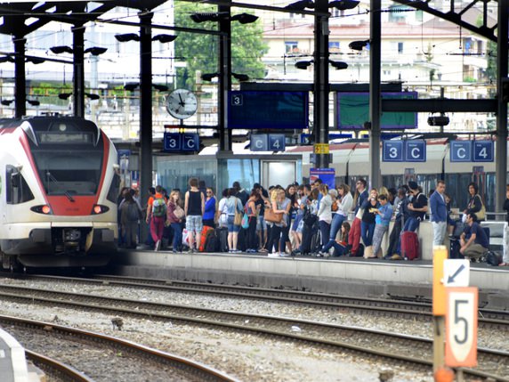 Des trains allant en direction de Genève sont supprimés à la gare de Lausanne (archives). © KEYSTONE/CHRISTIAN BRUN
