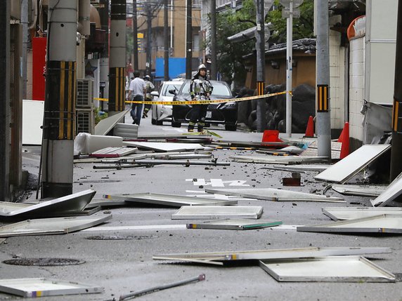 La ville d'Osaka a été sévèrement touchée par le typhon Jebi. © KEYSTONE/EPA JIJI PRESS