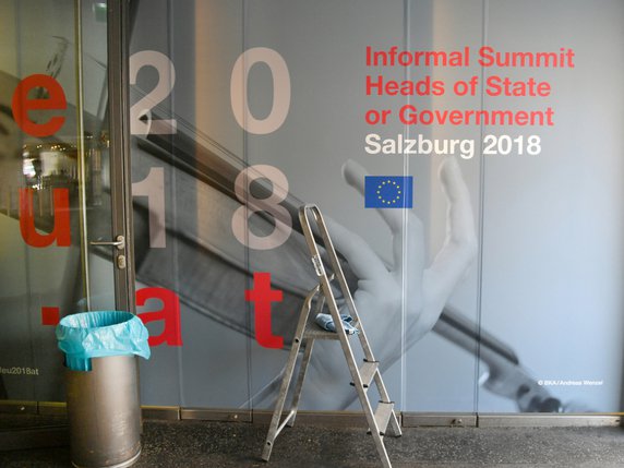 La rencontre des 28 en Autriche à Salzbourg est un sommet européen "informel qui vise à préparer le terrain sur la question migratoire et le Brexit. © Keystone/APA/APA/BARBARA GINDL
