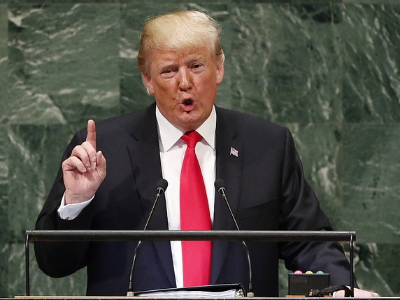 A la tribune des Nations unies, le président américain Donald Trump a appelé à isoler l'Iran. © KEYSTONE/EPA/JUSTIN LANE