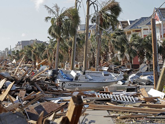 L'ouragan Michael a tout dévasté dans la petite station de Mexico Beach, en Floride. © KEYSTONE/AP/GERALD HERBERT