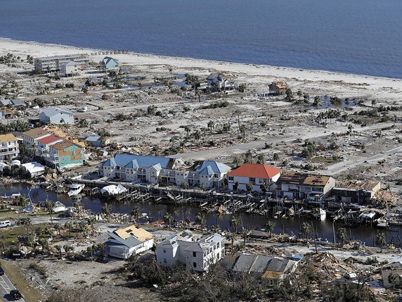 La ville balnéaire de Mexico Beach en Floride a été dévastée par l'ouragan Michael. © KEYSTONE/AP/GERALD HERBERT