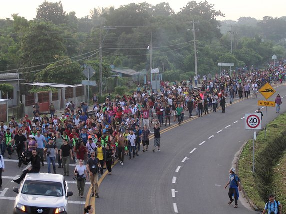 Les migrants ont atteint la ville de Tapachula, au Mexique. © KEYSTONE/EPA EFE/MARIA DE LA LUZ ASCENCIO