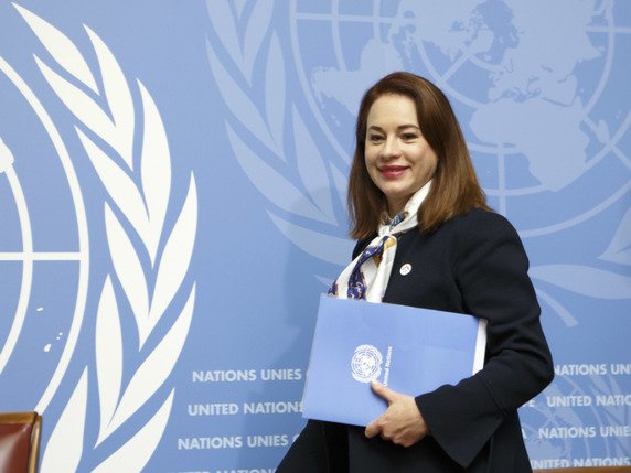 La présidente de l'Assemblée générale de l'ONU Maria Fernanda Espinosa estime que le Pacte mondial sur les migrations constitue un accord important. © KEYSTONE/AP Keystone/SALVATORE DI NOLFI